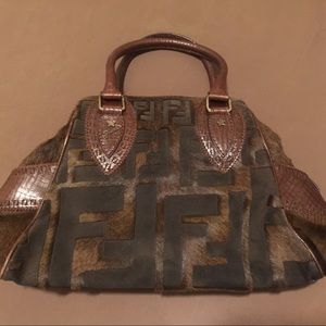 Fendi Du Jour Pony Hair Fur Zucca FF logo Bag